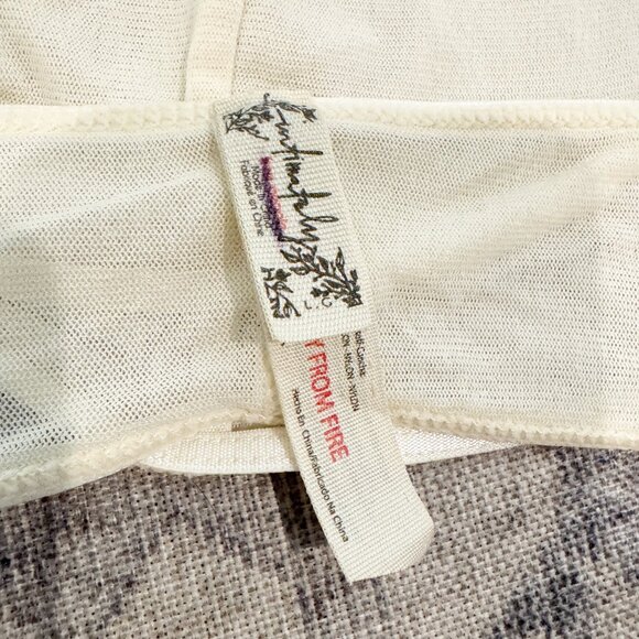 Free People Moonlight Mesh Corset Adjustable Bra Cream Sheer Bralette Large - Picture 5 of 6